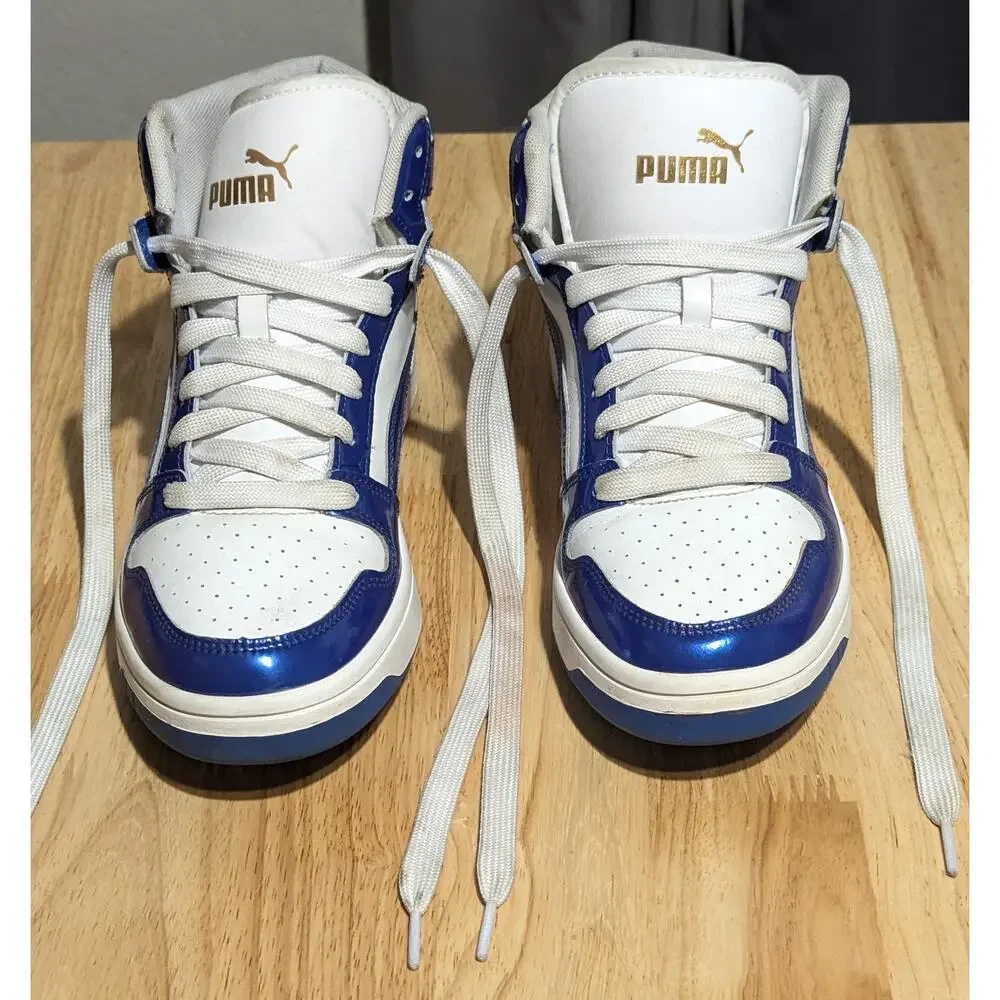 Puma SoftFoam+ Shoes Mens 8 Blue White High Top Basketball Sneakers 399620-01